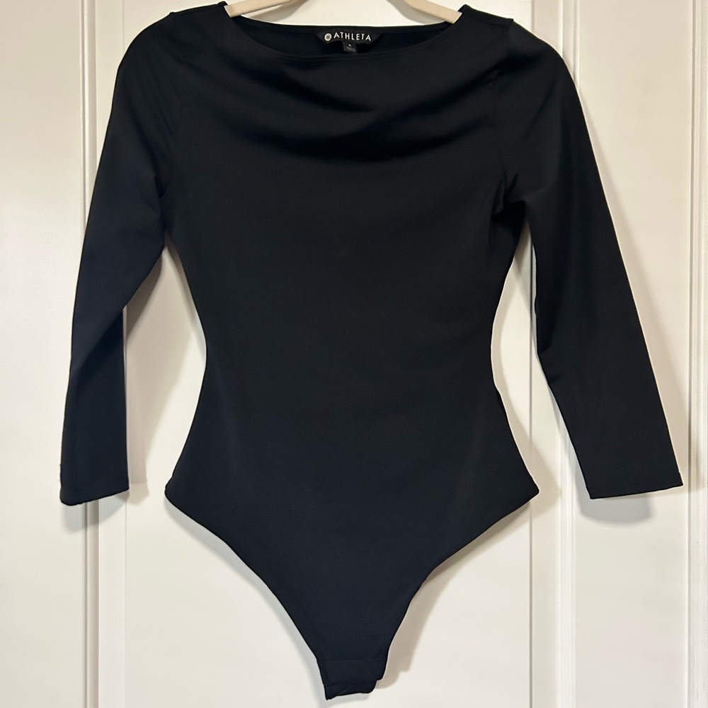 Athleta Black Long-Sleeve Kids One-Piece Bodysuit